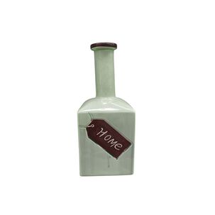 Botella Decorativa De Cer&aacute;mica Verde Menta 31 Cm